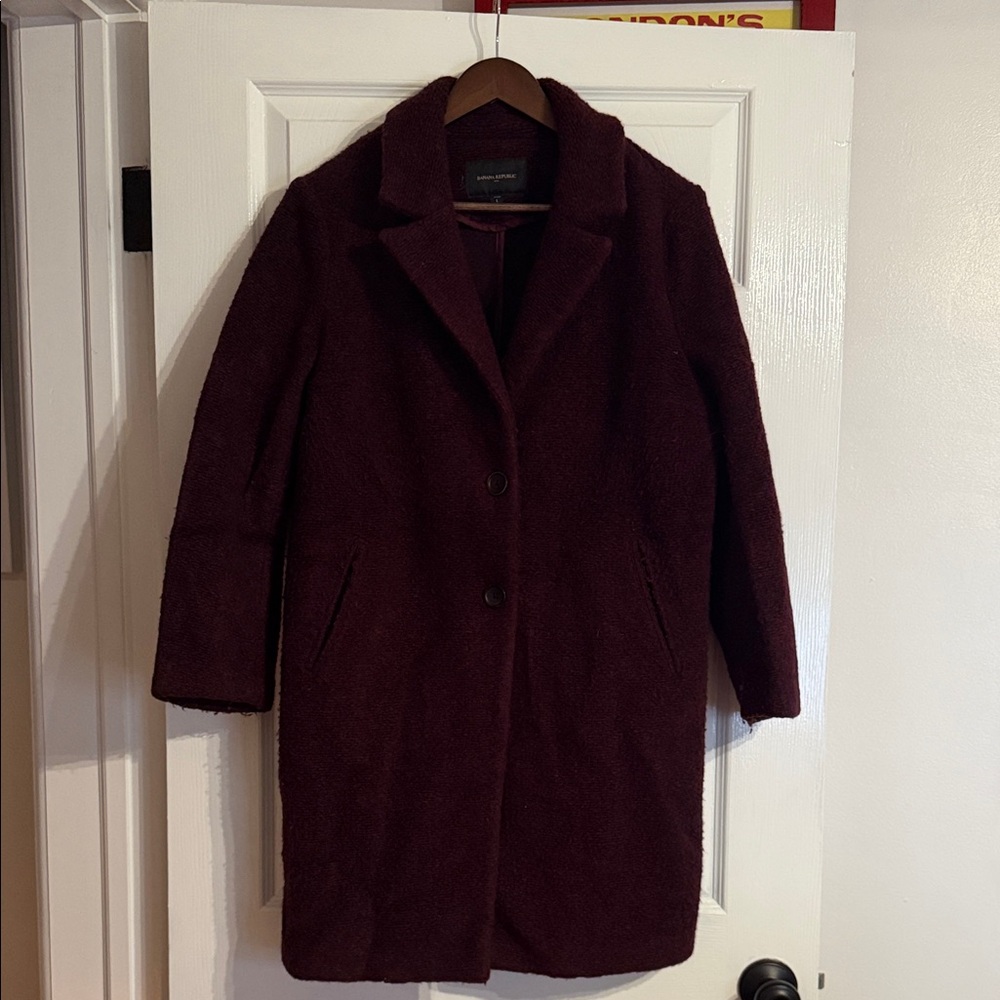 Banana Republic Factory Dark Red Pea Coat
